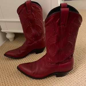 red vintage cowboy boots